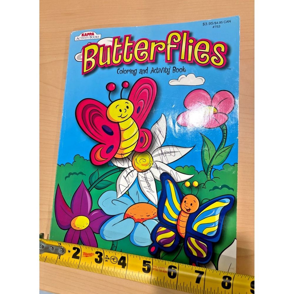 Vtg Kappa Butterflies Coloring Activity Book Kids Pre Owned